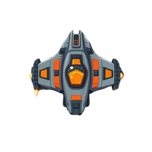 top down 2d space ship