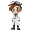 scientist with goggles on head pokemon style brown hair