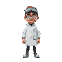 scientist with goggles on head