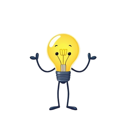 lightbulb with legs and arms