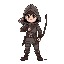 hooded archer. outline use black