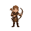 archer class  for a top down pixel game, create a sprite sheet of movement left right down up