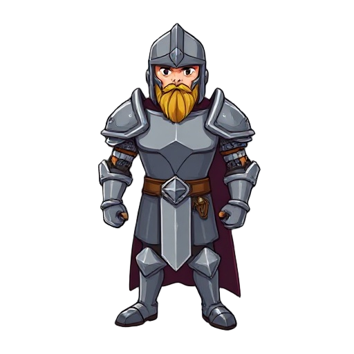 a knight with broad shoulders and no weapon in his hand