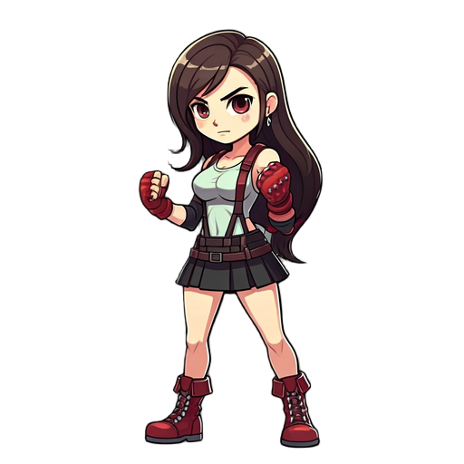 tifa lockheart battle ready with fists drawn