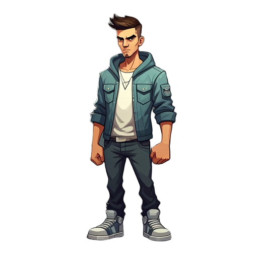 urban male character with badass design