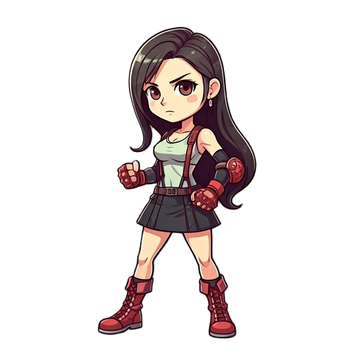 tifa lockheart battle ready with fists drawn