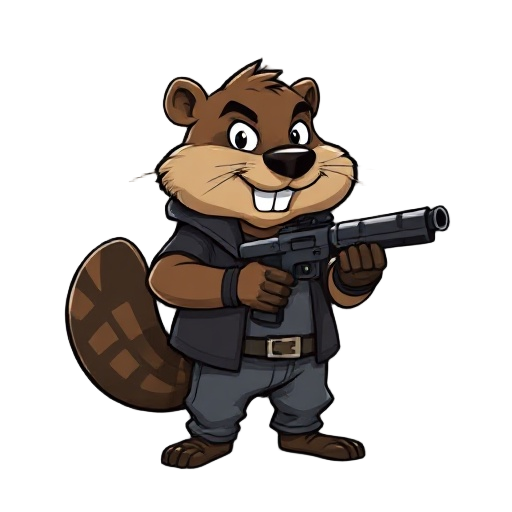 beaver is a gangster with a gun