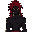 sprite pixelblack male with red dreads and no shirt on and he has yellow glowing eyes. he has scar on his chest and a red tell he’s evil villain that’s a trouble some