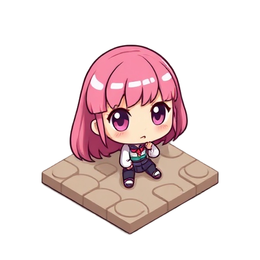 menina de anime de cabelo rosa