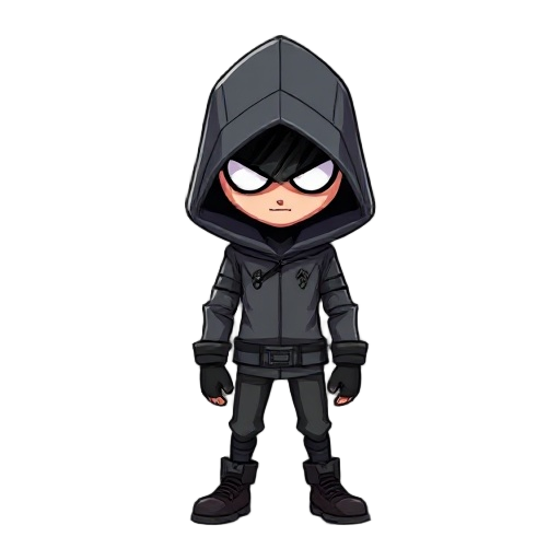  faz um personagem 2d sem fundo sombriu e misterioso como player capa 