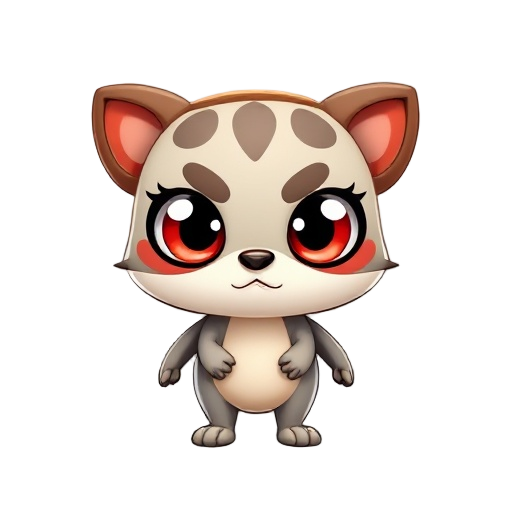 quiero un modelo 3d estilo chibi basado en esta imagen. es una tostada antropomórfica con ojos grandes, cejas fruncidas, mejillas rojas y expresión enojada. tiene patas cortas, sin brazos visibles. el