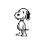 generate a pixel-art style sprite of snoopy, the famous white beagle from peanuts