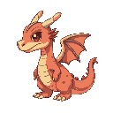 cute anthropomorphic dragon side view
