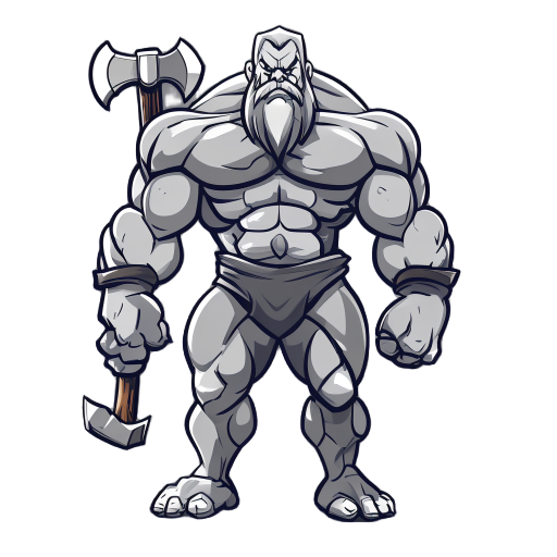 mighty titan with an axe