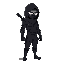 a cyber ninja with black suit