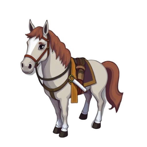 pixel horse man and warrior 