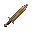 a wooden sword pointing top right