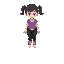 little girl in purple top and black pants