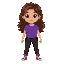 little girl in purple top and black pants