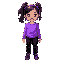 little girl in purple top and black pants