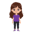 little girl in purple top and black pants