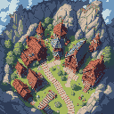 top-down 2d fantasy game town map