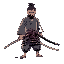 samurai turned left holding a katana with his two hands