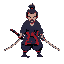 samurai holding a katana with his two hands