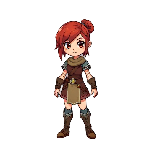 girl red head, warrior