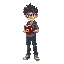 an anime nerd boy with a book