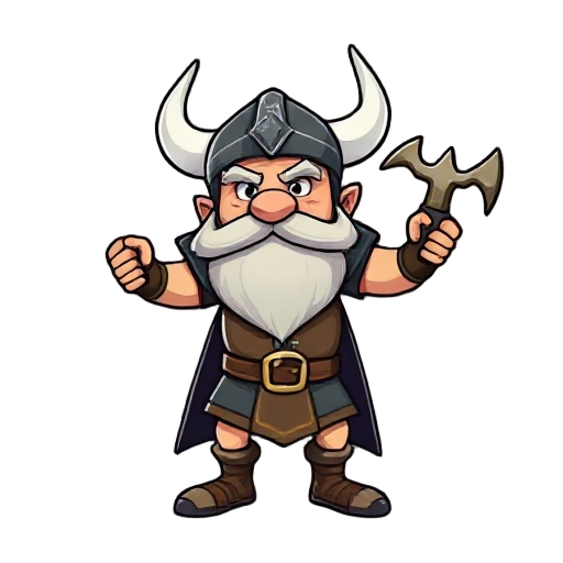hacer una imagen de un vikingo blandiendo una hacha en vertical 