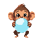 monkey with a collar of a mirror ball