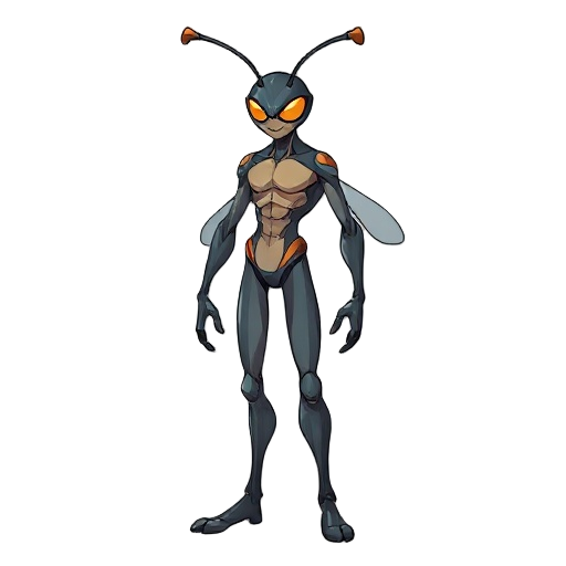 slender and athletic humanoid, but with clear insect characteristics