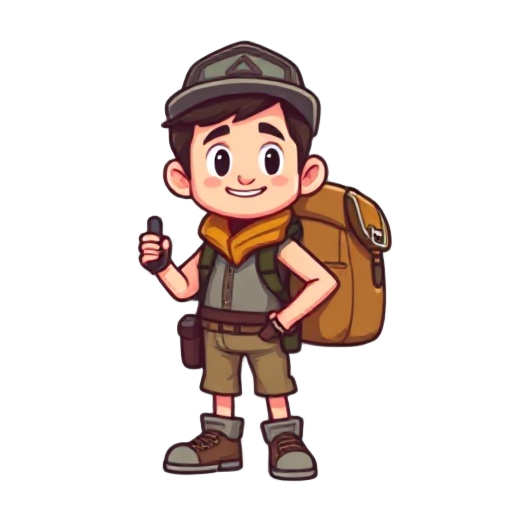 create a pixel 64px character traveler with backpack 