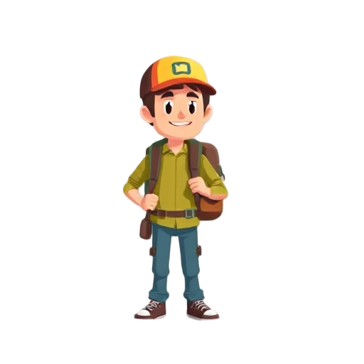 create a pixel traveler with backpack 