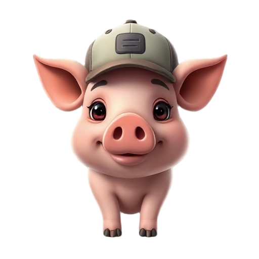 pig with a cap