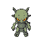 crie um sprite de zumbi nos gráficos de pokémon heart gold. o sprite deve ser cabeçudo, e andar se arrastando.