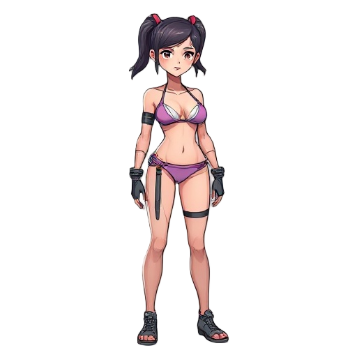 female young woman sci-fi character with bikini cloth