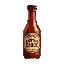 a bottle of barbacue sauce, with the cap and label and background black