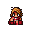 blonde haired young man.  red cloth gi.  bare arms.