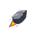 perfect meteorite with tail