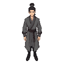 xianxia cultivator man, in gray clothes