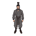 xianxia cultivator man, in gray clothes