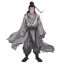 xianxia cultivator man, in gray clothes