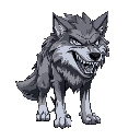 snarling wolf