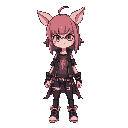 anime, egirl, punk rock girl with pig tales, third person character