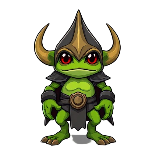 a knight frog humanoid creature that looks like the imp from doom