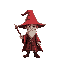 tiny crimson wizard with wand