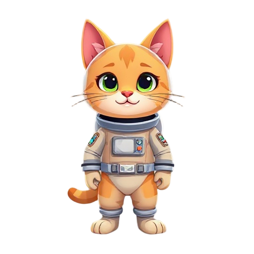 a cat with a space suit