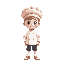 cake head boy pastel peach color, covarege pastel rose, chef costume
